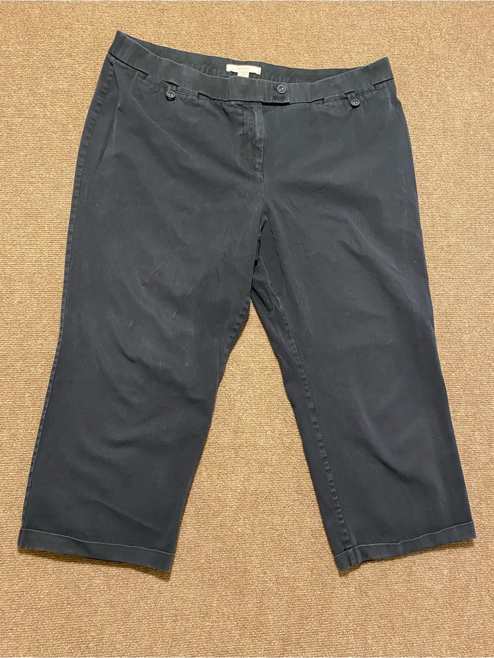 Chico's Black/ Dk Gray Cropped Capri Pants Size 3 (US 16) XL